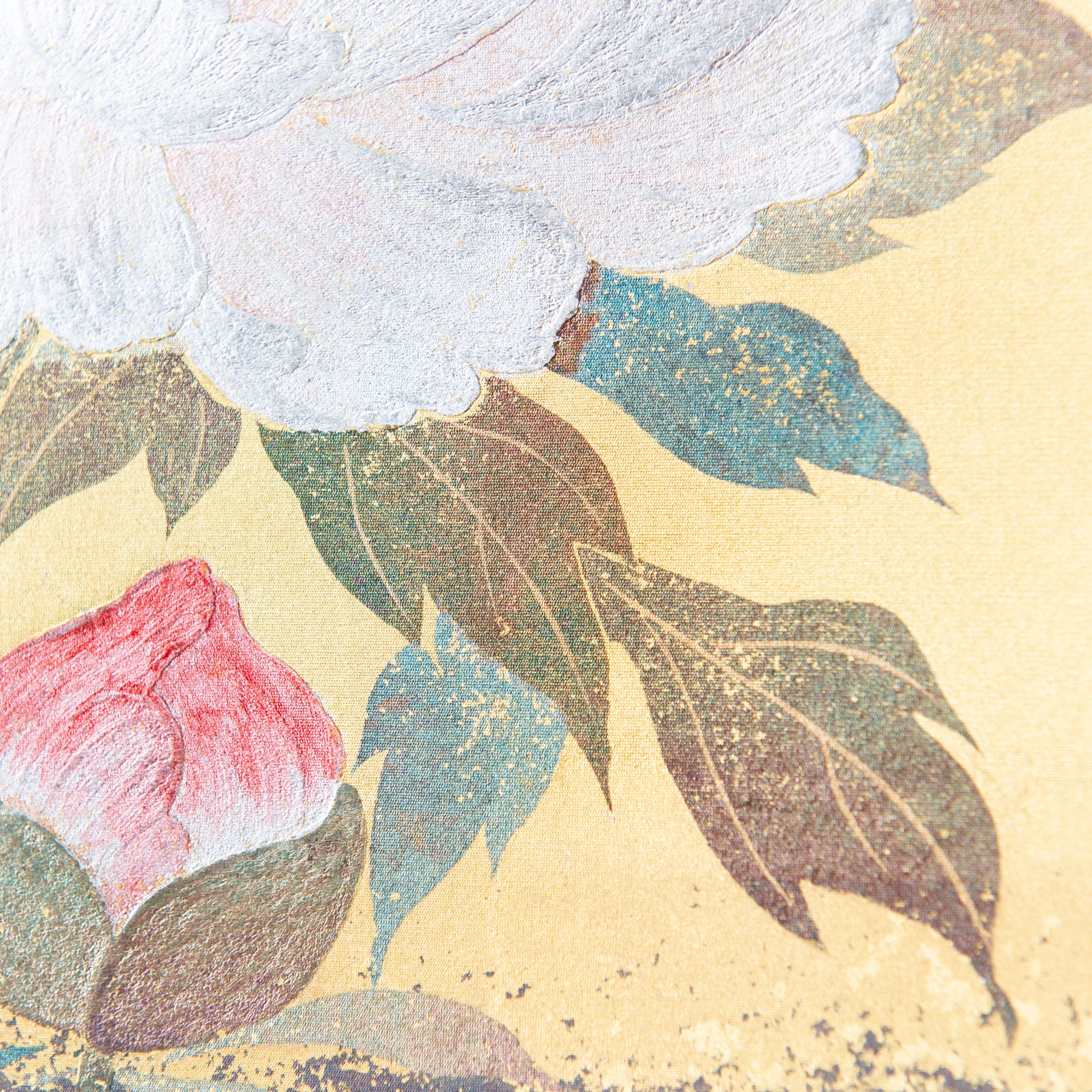 Gold Leaf Craft: Auspicious Peony / Kakejiku Hanging Scroll