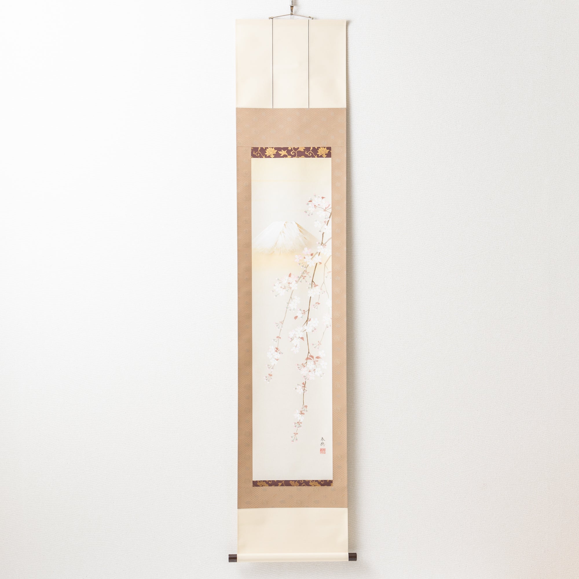 Cherry Blossoms at Mount Fuji / Kakejiku Hanging Scroll