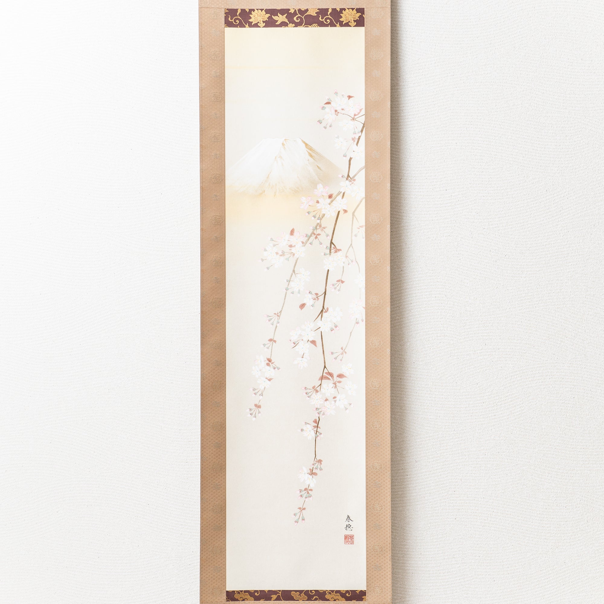 Cherry Blossoms at Mount Fuji / Kakejiku Hanging Scroll