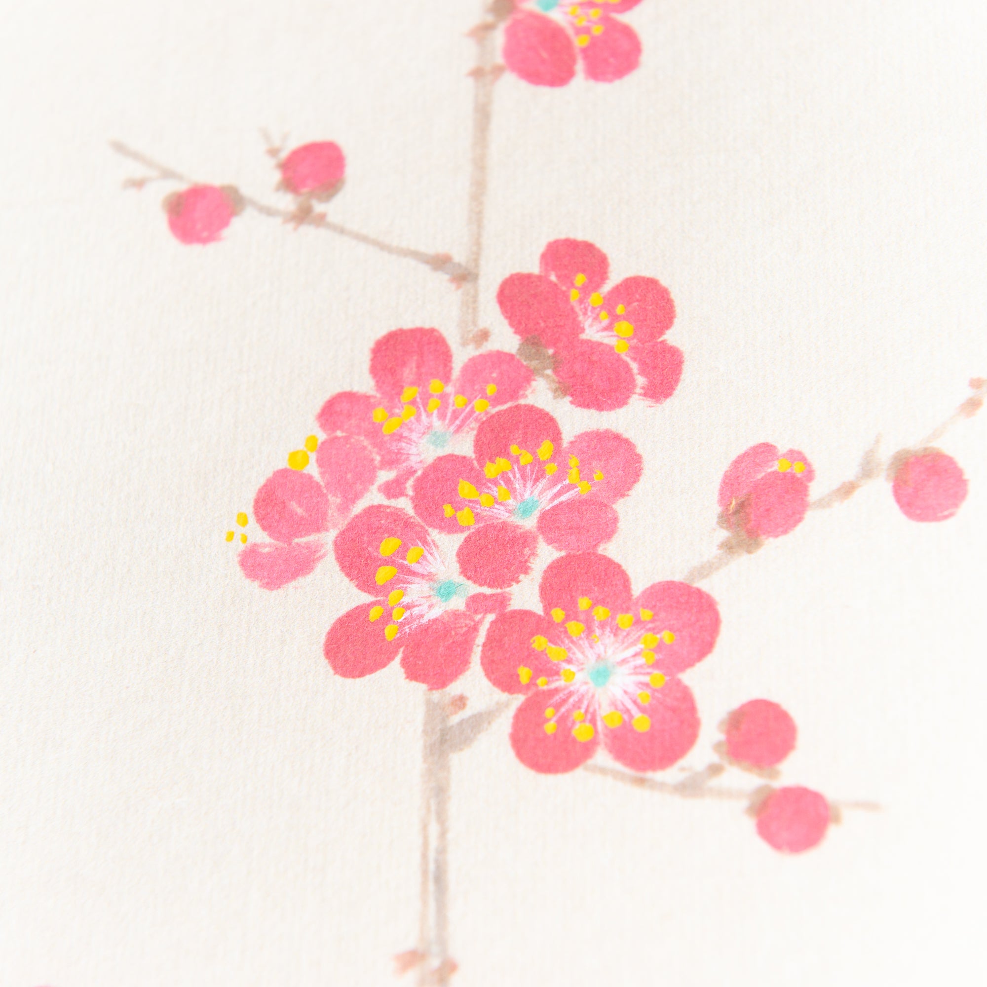 Red Plum Blossoms with Warbler / Kakejiku Hanging Scroll