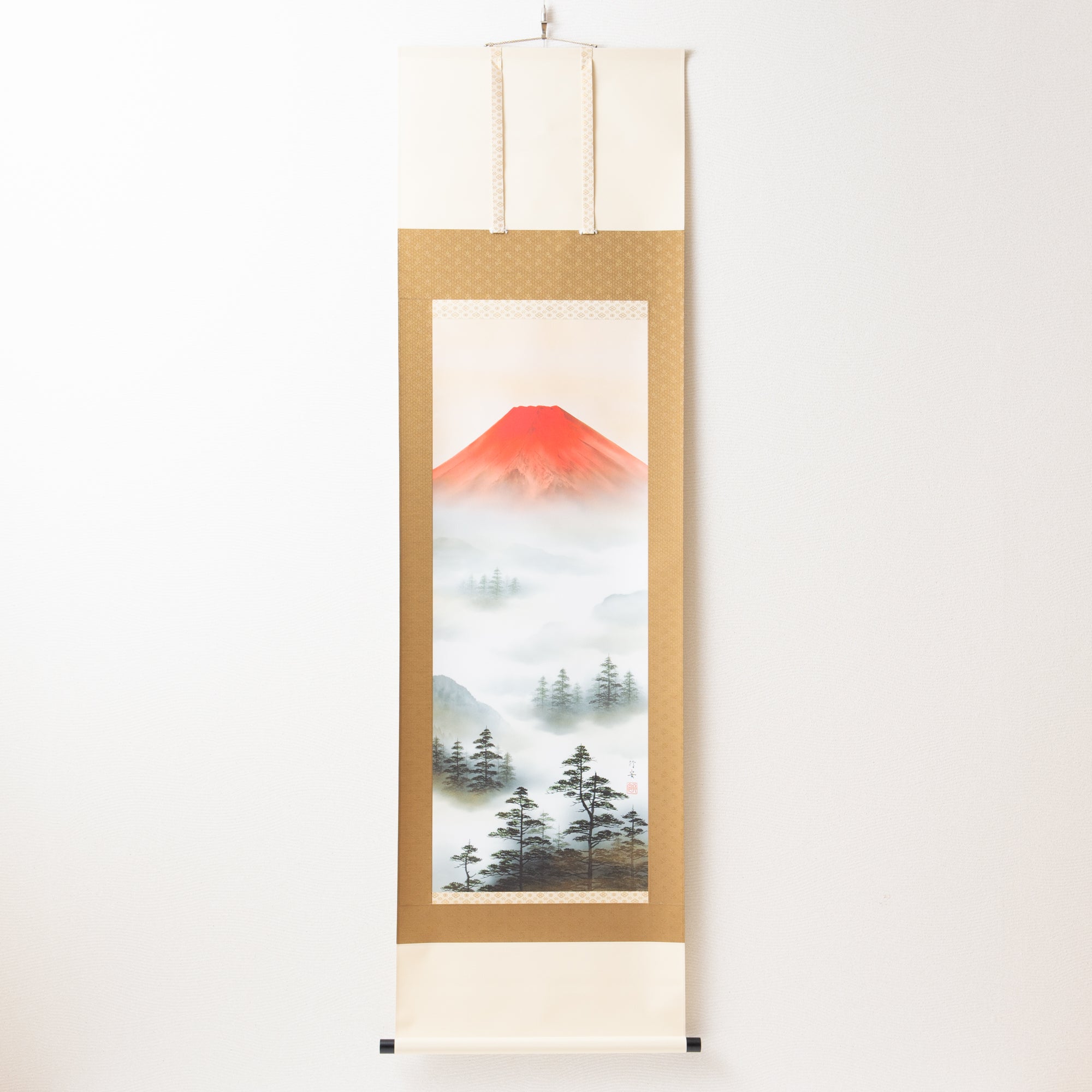 Red Fuji Landscape / Kakejiku Hanging Scroll