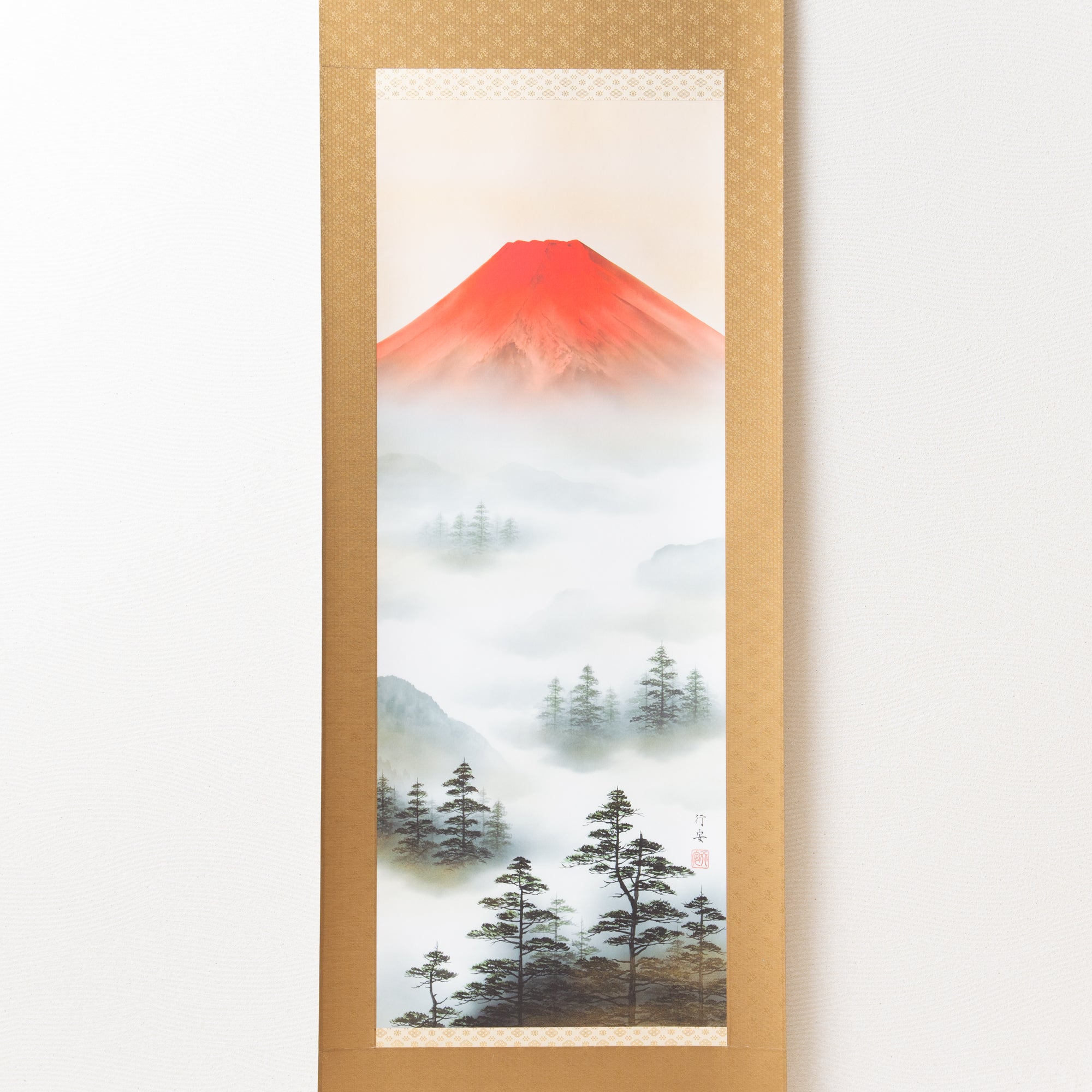 Red Fuji Landscape / Kakejiku Hanging Scroll